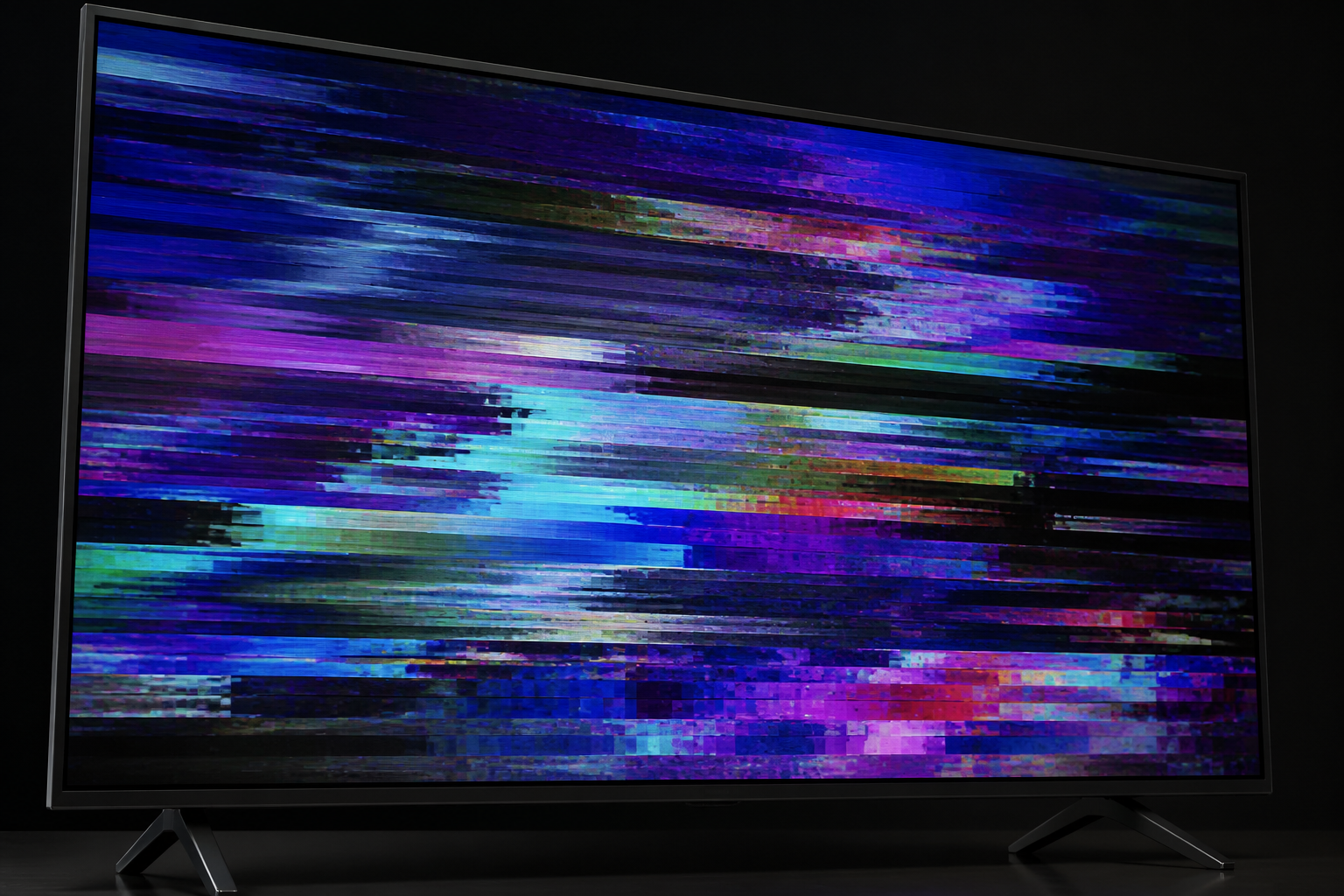 Televisie met een storing op het scherm